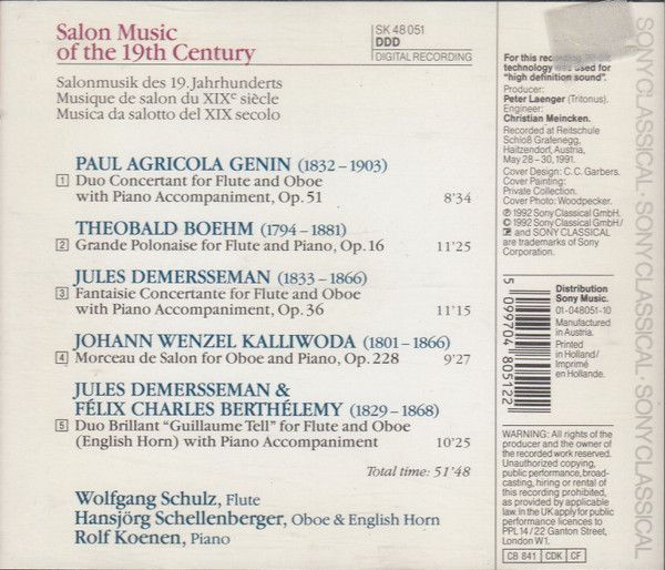 Theobald Böhm, Jan Kalivoda, Jules Demersseman, Félix Charles Berthélémy, Paul-Agricole Génin, Wolfgang Schulz (3), Hansjörg Schellenberger, Rolf Koenen-1