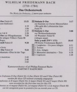 Wilhelm Friedemann Bach, Kammerorchester C.P.E. Bach*, Hartmut Haenchen-1
