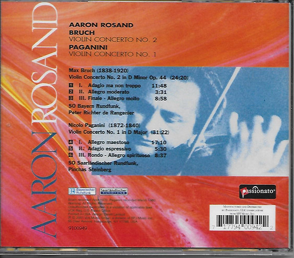 Aaron Rosand, Bruch*, Paganini*-1