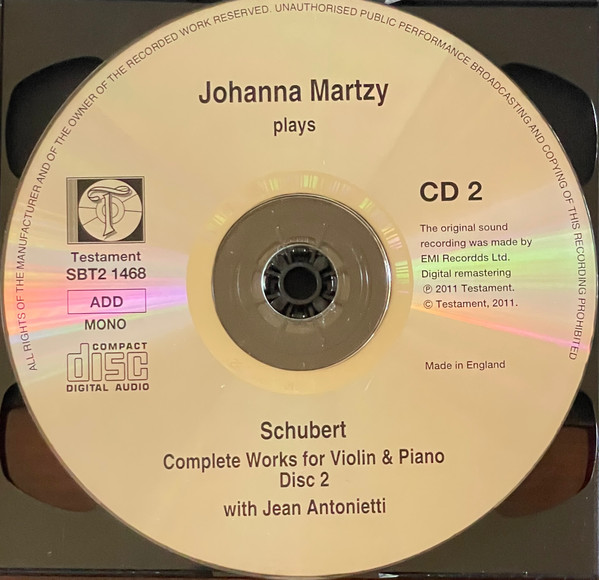 Schubert*, Johanna Martzy With Jean Antonietti-2