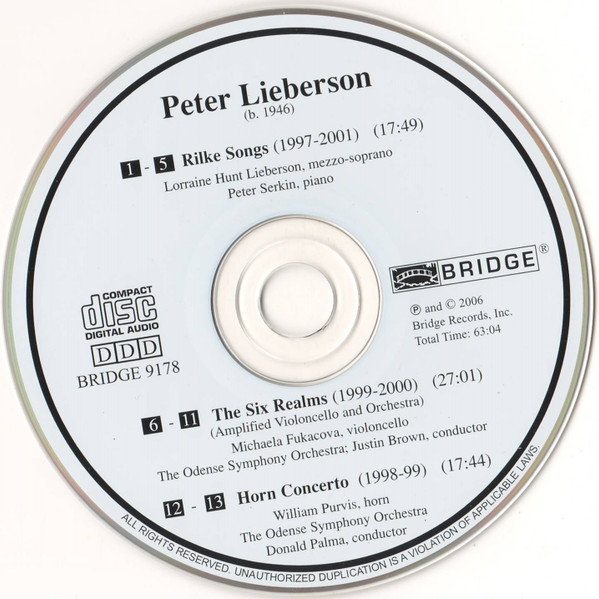 Peter Lieberson - Lorraine Hunt Lieberson, Peter Serkin, William Purvis, Michaela Fukacova*, Odense Symphony Orchestra*, Donald Palma, Justin Brown (2)-2