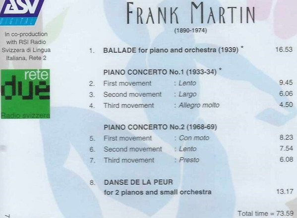 Frank Martin (3) - Paul Badura-Skoda, Sebastian Benda, Orchestra Della Svizzera Italiana*, Christian Benda-3