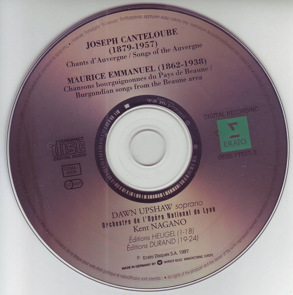 Canteloube* • Emmanuel* -- Dawn Upshaw, Kent Nagano / Orchestre De L'Opéra National De Lyon*-2