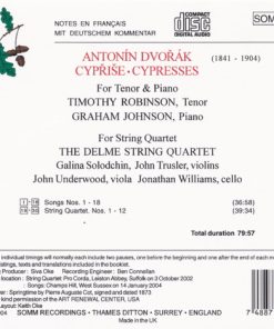 Antonín Dvořák, Timothy Robinson, Graham Johnson (2), The Delmé String Quartet-1