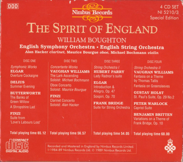 William Boughton, English Symphony Orchestra • English String Orchestra - Sir Edward Elgar, George Butterworth, Benjamin Britten, Gustav Holst, Frank Bridge, Gerald Finzi, Ralph Vaughan Williams, Frederick Delius, Charles Hubert Hastings Parry, Peter Warl-1