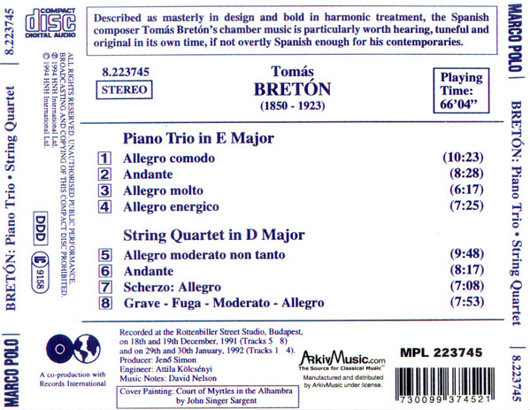 Tomás Bretón, György Oravecz, New Budapest Quartet-1