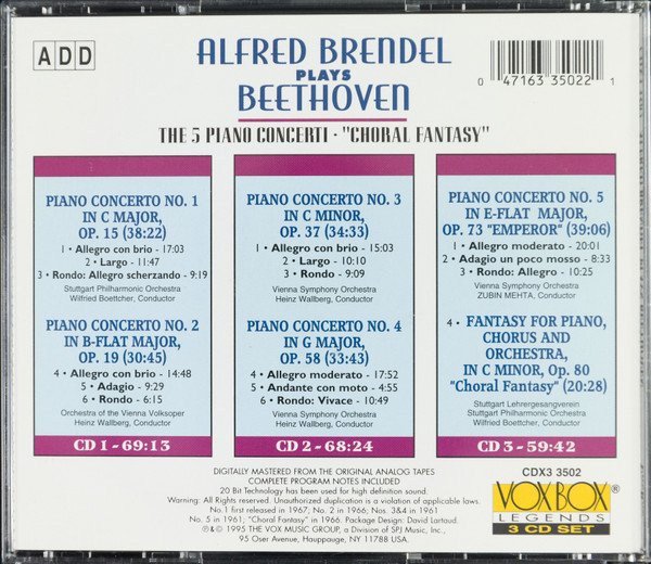 Alfred Brendel, Ludwig van Beethoven-1