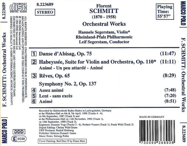 Florent Schmitt, Staatsphilharmonie Rheinland-Pfalz, Leif Segerstam-1