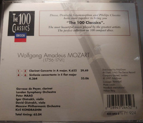 Wolfgang Amadeus Mozart, Gervase de Peyer, David Oistrach-1