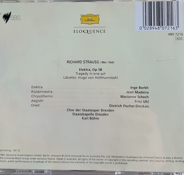 Richard Strauss – Borkh* • Schech* • Madeira* • Fischer-Dieskau* / Staatskapelle Dresden • Karl Böhm-1