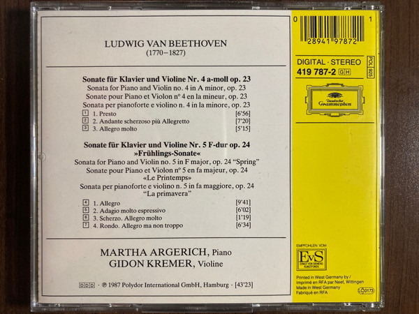Ludwig van Beethoven, Gidon Kremer, Martha Argerich-1