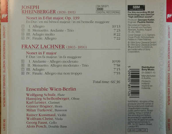 Franz Lachner*, Joseph Rheinberger*, Ensemble Wien-Berlin-1