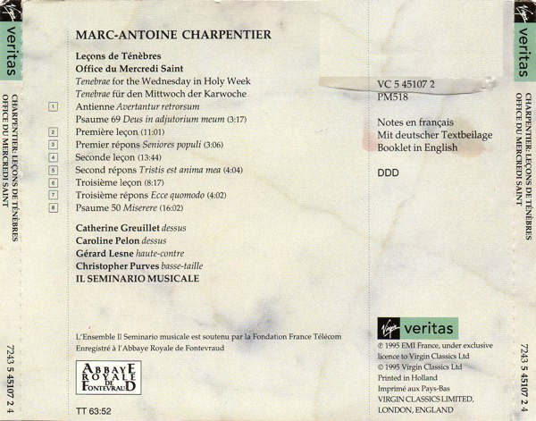 Marc Antoine Charpentier - Il Seminario Musicale, Gérard Lesne, Catherine Greuillet, Caroline Pelon, Christopher Purves-2