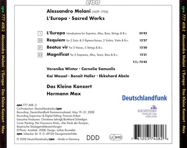 Alessandro Melani - Winter* · Samuelis* · Wessel* · Haller* · Abele* · Das Kleine Konzert · Hermann Max-2
