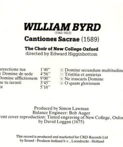 William Byrd - The New College Oxford Choir Directed By Edward Higginbottom-1
