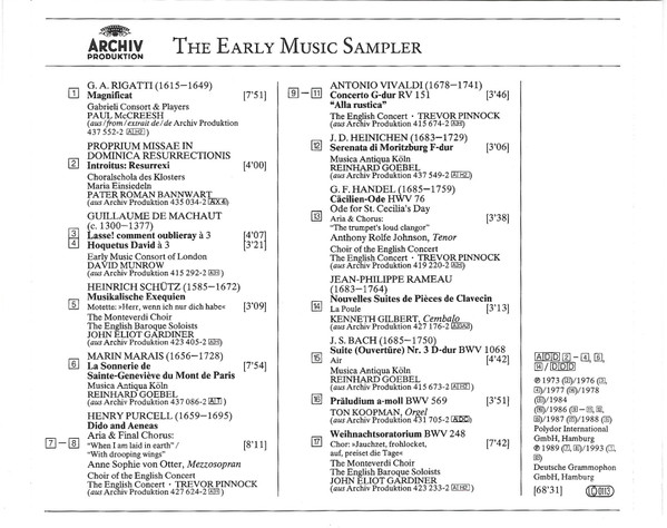 Johann David Heinichen, Reinhard Goebel, Musica Antiqua Köln-4