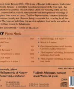 Sergey Ivanovich Taneyev - Joseph Banowetz, Russian Philharmonic Of Moscow*, Thomas Sanderling With Vladimir Ashkenazy And Adam Wodnicki-1