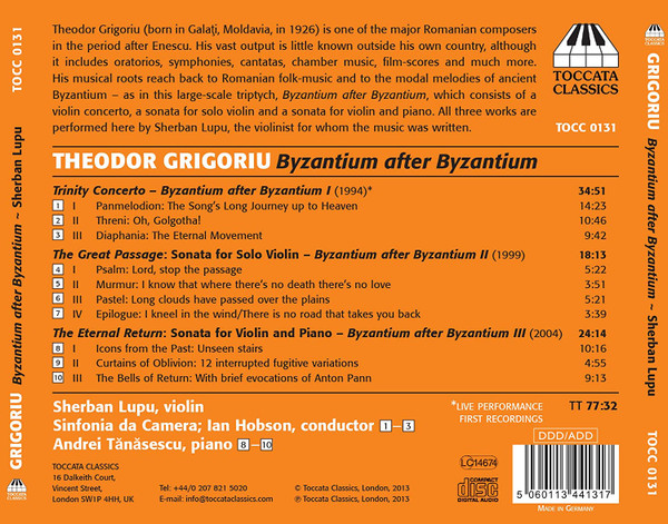 Theodor Grigoriu - Sherban Lupu, Sinfonia Da Camera, Ian Hobson, Andrei Tănăsescu-1