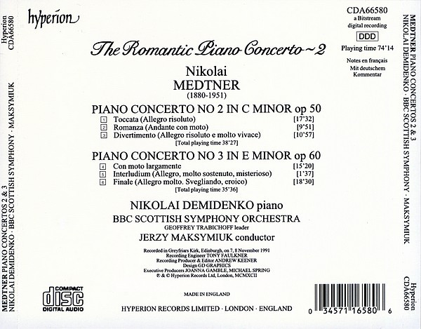 Medtner* | Nikolai Demidenko, BBC Scottish Symphony Orchestra, Jerzy Maksymiuk-2