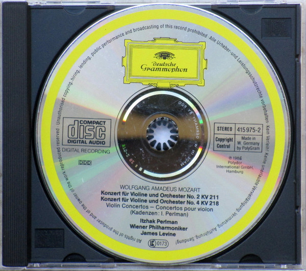 Mozart* - Itzhak Perlman, Wiener Philharmoniker, James Levine (2)-2