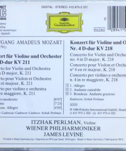 Mozart* - Itzhak Perlman, Wiener Philharmoniker, James Levine (2)-3