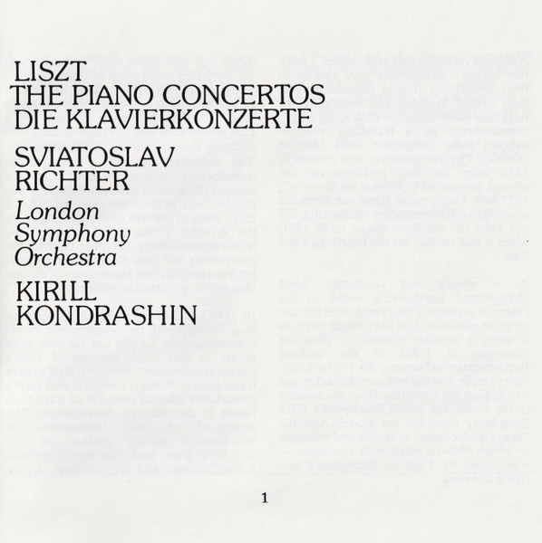 Liszt* ; Sviatoslav Richter, London Symphony Orchestra, Kirill Kondrashin*-3