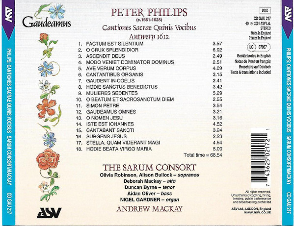 Peter Philips, The Sarum Consort, Andrew Mackay-1