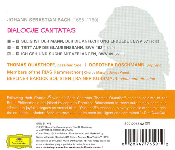 Bach* - Thomas Quasthoff, Dorothea Röschmann, Berliner Barock Solisten, Rainer Kussmaul-1