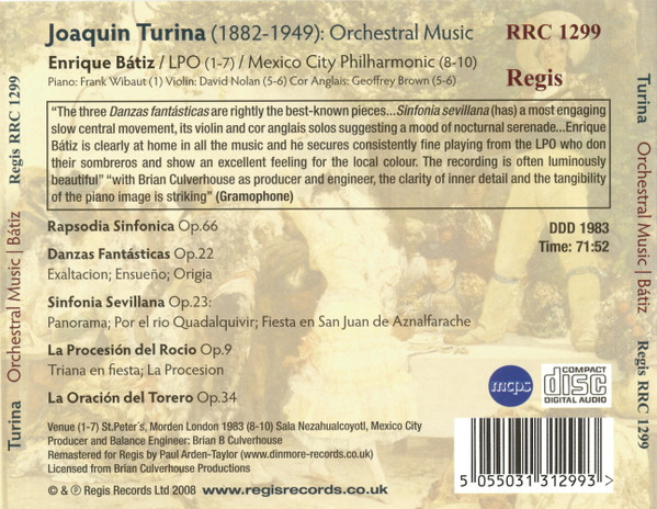 Turina*, Frank Wibaut, London Philharmonic Orchestra, Mexico City Philharmonic*, Enrique Bátiz*-2