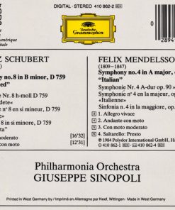 Mendelssohn*, Schubert* / Philharmonia Orchestra, Sinopoli*-1