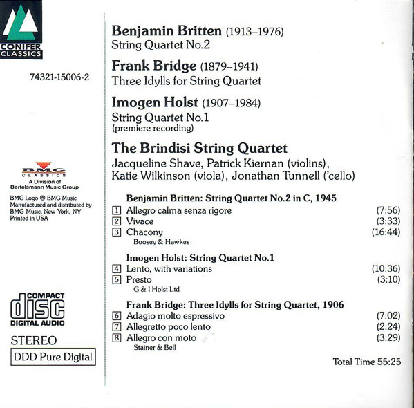 Brindisi Quartet, Benjamin Britten, Frank Bridge, Imogen Holst-2