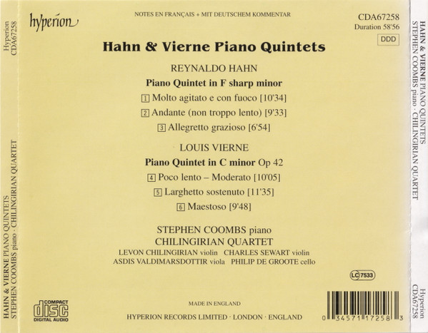 Hahn* & Vierne*, Stephen Coombs, Chilingirian Quartet*-1