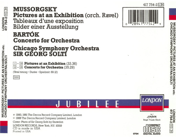 Modest Mussorgsky / Maurice Ravel / Béla Bartók, Chicago Symphony Orchestra, Georg Solti-1