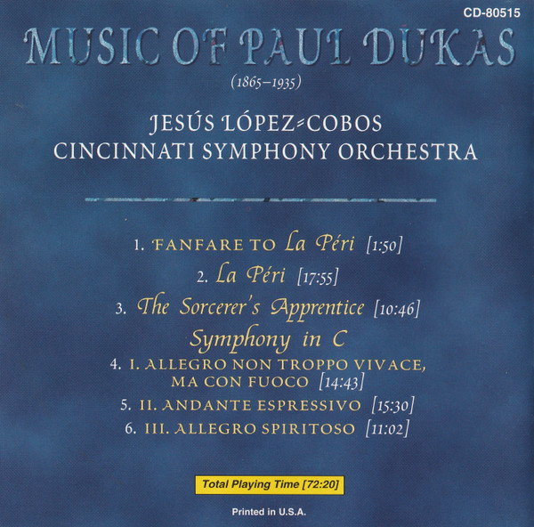 Dukas* - Jesús López-Cobos, Cincinnati Symphony Orchestra-2