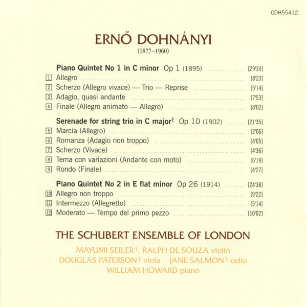 Ernst von Dohnányi - The Schubert Ensemble Of London-2