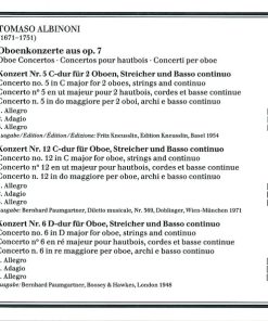 Tomaso Albinoni - Heinz Holliger, Hans Elhorst, Camerata Bern-4