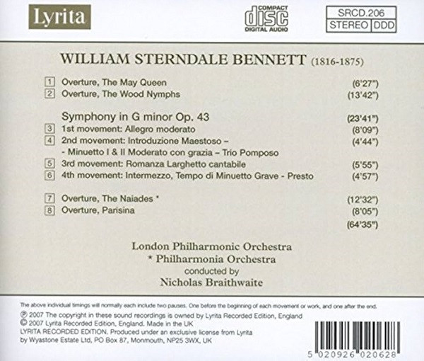 William Sterndale Bennett, London Philharmonic Orchestra, Philharmonia Orchestra, Nicholas Braithwaite-1