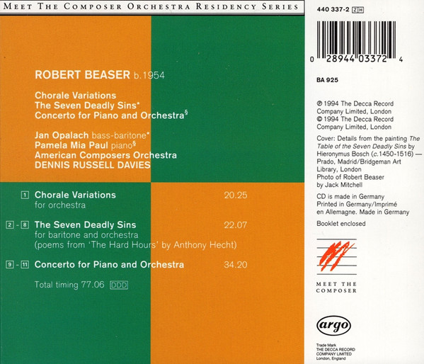 Robert Beaser, Jan Opalach, Pamela Mia Paul, American Composers Orchestra, Dennis Russell Davies-1