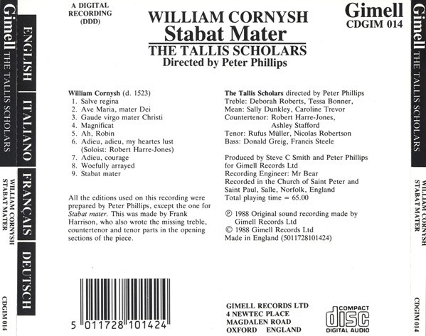 William Cornysh - Tallis Scholars* / Peter Phillips (2)-1