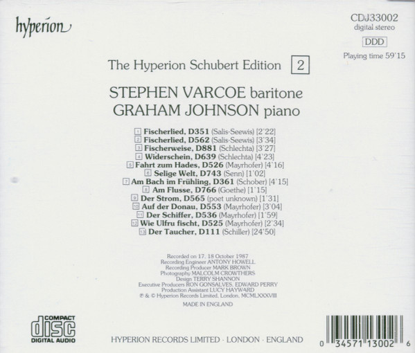 Franz Schubert, Stephen Varcoe, Graham Johnson (2)-1