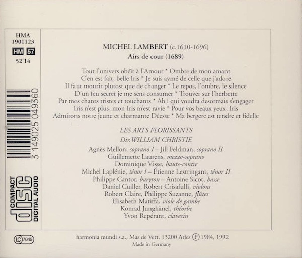 Lambert* • William Christie • Les Arts Florissants-1