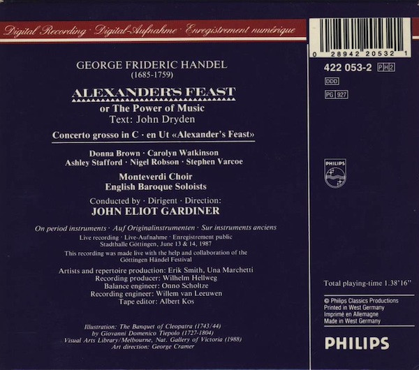 Händel* - Carolyn Watkinson, Nigel Robson, Donna Brown, Ashley Stafford, Stephen Varcoe, Monteverdi Choir*, English Baroque Soloists*, John Eliot Gardiner-1