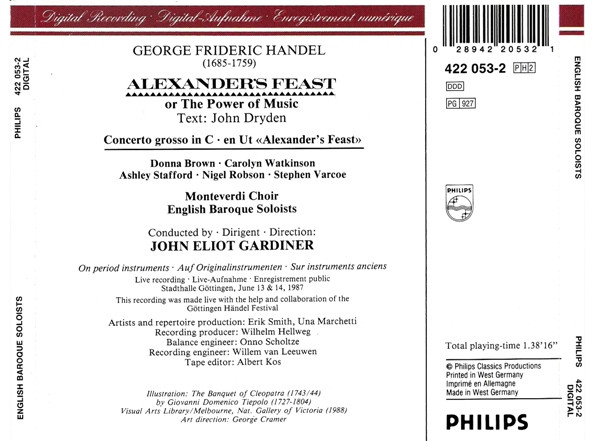 Händel* - Carolyn Watkinson, Nigel Robson, Donna Brown, Ashley Stafford, Stephen Varcoe, Monteverdi Choir*, English Baroque Soloists*, John Eliot Gardiner-3