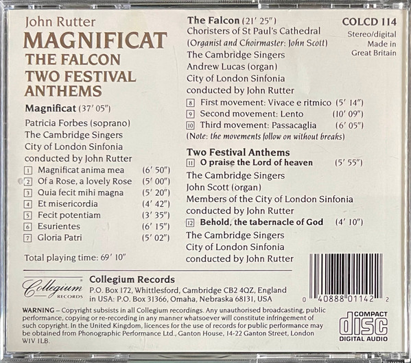John Rutter, Patricia Forbes, The Cambridge Singers, Choristers Of St. Paul's Cathedral*, City Of London Sinfonia-3