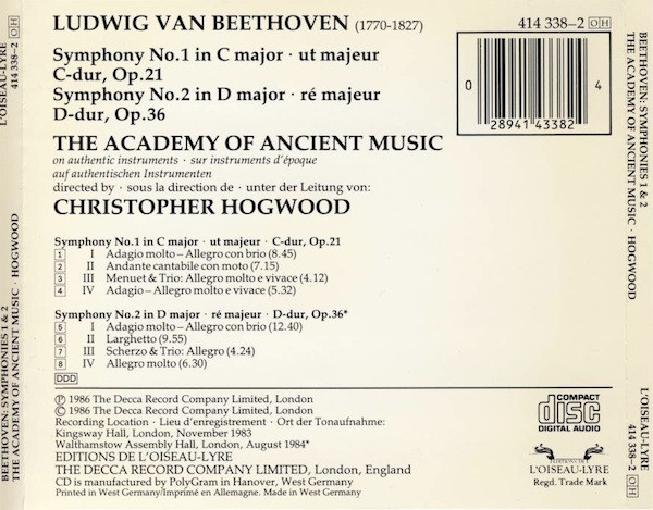 Beethoven*, The Academy Of Ancient Music, Christopher Hogwood-1