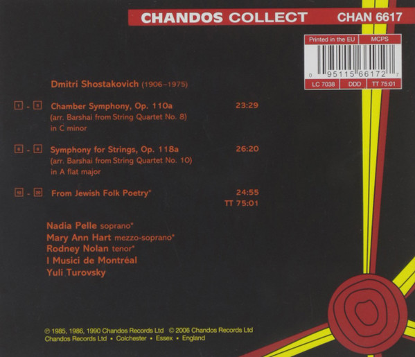 Dmitri Shostakovich - Nadia Pelle, Mary Ann Hart (2), Rodney Nolan, I Musici De Montréal, Yuli Turovsky-1