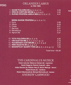 Roland de Lassus : The Cardinall's Musick, Andrew Carwood-1