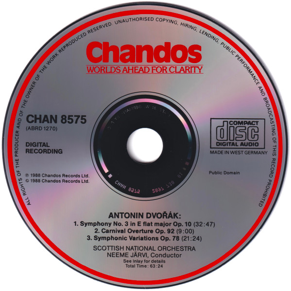 Dvořák*, Scottish National Orchestra* Conducted By Neeme Järvi-2