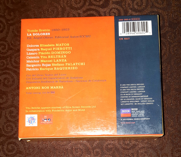 Bretón* - Plácido Domingo*, Elisabete Matos, Manuel Lanza, Tito Beltrán, Orquestra Simfònica De Barcelona I Nacional De Catalunya, Cor Del Gran Teatre Del Liceu, Antoni Ros Marbà*-2