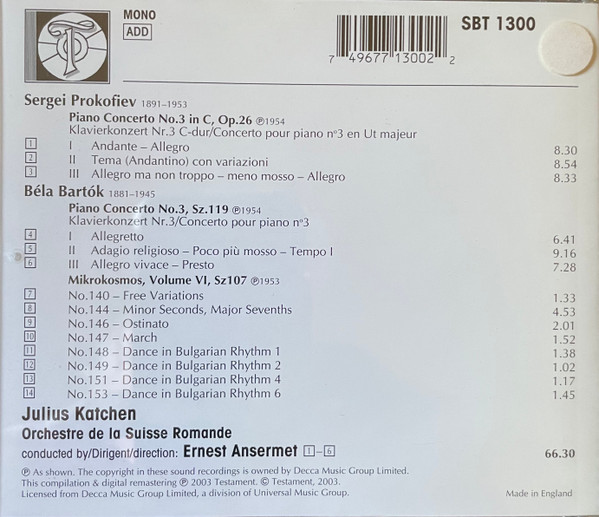 Sergei Prokofiev, Béla Bartók, Julius Katchen-2